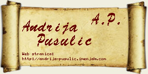Andrija Pusulić vizit kartica